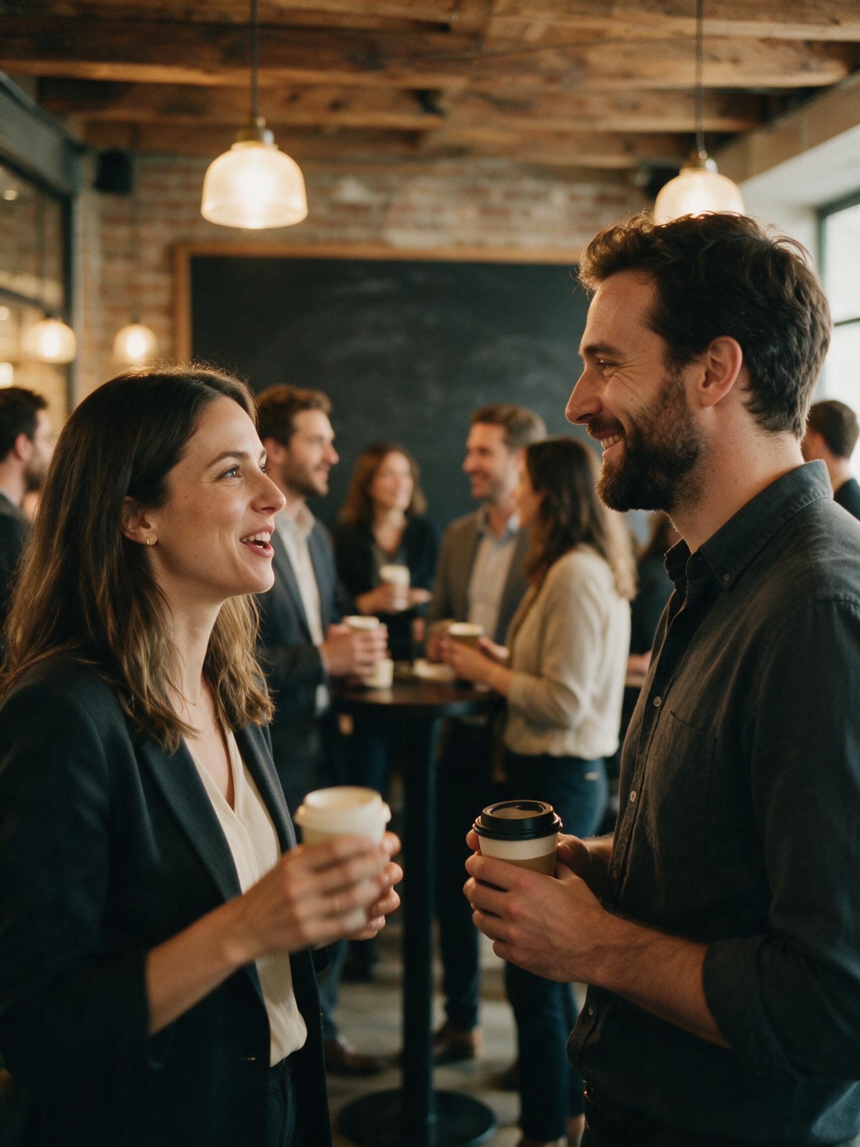 Founders talking in a working business room