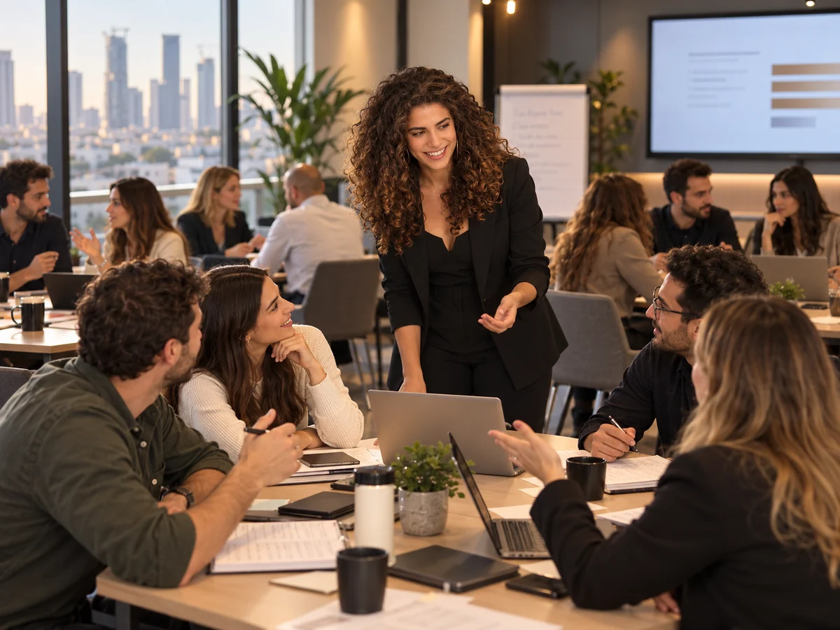 בר שרון מקבלת מחיאות כפיים בסיום הרצאה